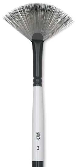 Winsor & Newton Artists' Acrylic Brushes - Closeup of Fan, Long Handle