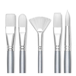 Liquitex Basics Synthetic Brushes and Sets - Shown in a variety of shapes