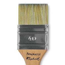 Raphael Mixacryl Natural Bristle/Synthetic Mix Brush - Mixed Media Flat, Size 40 close up