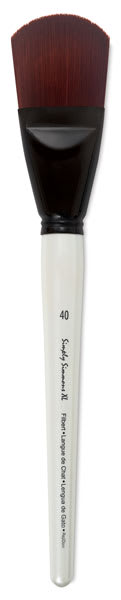 Simply Simmons XL Stiff Synthetic Brushes - Filbert brush shown upright