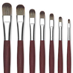 Da Vinci College Synthetic Brushes - Assorted sizes of Filbert brushes shown