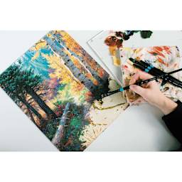 Princeton Aspen Series 6500 Synthetic Brushes - Painting of landscape using Long handled Bright brush