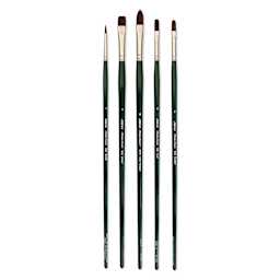 Silver Brush Ruby Satin Synthetic Brushes - BLICK Exclusive, Long Handle, Set of 5