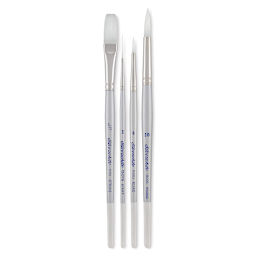Silverwhite Soft Synthetic Brushes - Short handled set of 4 Detail Brushes