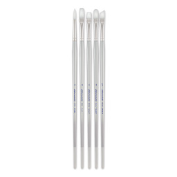 Silverwhite Soft Synthetic Brushes - Set of 5 Long Handle Plein Air Brushes upright