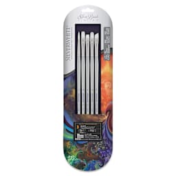 Silverwhite Soft Synthetic Brushes - Front of package of set of 5 Plein Air Brushes