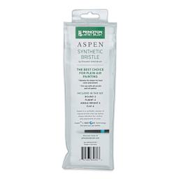 Princeton Aspen Series 6500 Synthetic Travel Brushes - Set of 4 back of package