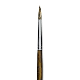 Silver Brush Monza Synthetic Mongoose Artist Brush - Long Handle, Round, Size 6 (close up)