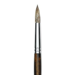 Silver Brush Monza Synthetic Mongoose Artist Brush - Long Handle, Round, Size 14 (close up)