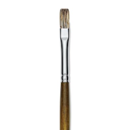 Silver Brush Monza Synthetic Mongoose Artist Brush - Long Handle, Flat, Size 4 (close up)