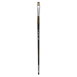 Silver Brush Monza Synthetic Mongoose Artist Brush - Long Handle, Flat, Size 8