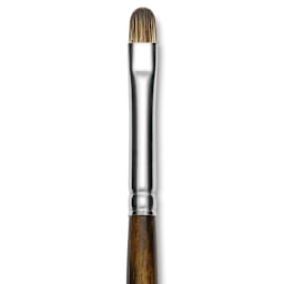 Silver Brush Monza Synthetic Mongoose Artist Brush - Long Handle, Short Filbert, Size 4 (close up)