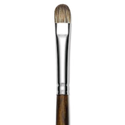 Silver Brush Monza Synthetic Mongoose Artist Brush - Long Handle, Short Filbert, Size 10 (close up)