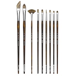 Silver Brush Monza Synthetic Mongoose Artist Brushes - Selection of long handle brush types
