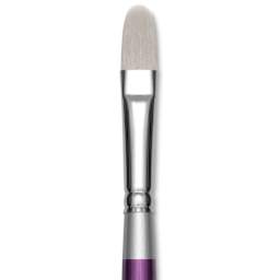 Silver Brush Silver Silk 88 Synthetic Brush - Short Handle, Oval Crescent, Size 1/2", close-up