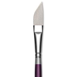 Silver Brush Silver Silk 88 Synthetic Brush - Short Handle, Ribbon/Dagger, Size 1/2", close-up