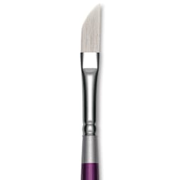 Silver Brush Silver Silk 88 Synthetic Brush - Short Handle, Ribbon/Dagger, Size 1/4", close-up