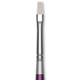 Silver Brush Silver Silk 88 Synthetic Brush - Short Handle, Flat Shader, Size 4, close-up