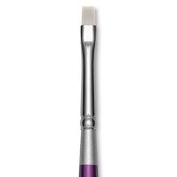 Silver Brush Silver Silk 88 Synthetic Brush - Short Handle, Chisel Blender, Size 2, close-up