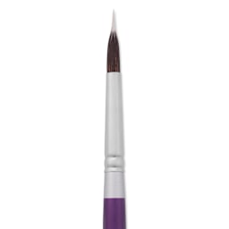 Silver Brush Silver Silk 88 Synthetic Brush - Short Handle, Needle Point Liner, Size 8, close-up