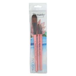 Dynasty Water Lily Watercolor Brushes - Set 1, Set of 4, brushes inside of the packaging