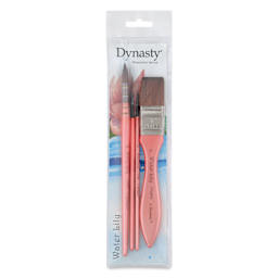 Dynasty Water Lily Watercolor Brushes - Set 4, Set of 4, brushes inside of the packaging