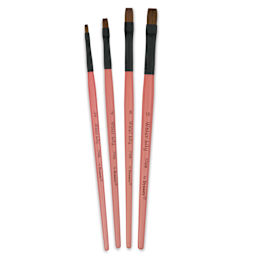 Dynasty Water Lily Watercolor Brushes - Set 7, Short Handle, Set of 4