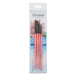 Dynasty Water Lily Watercolor Brushes - Set 7, Set of 4, brushes inside of the packaging