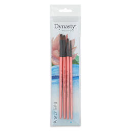 Dynasty Water Lily Watercolor Brushes - Set 8, Set of 4, brushes inside of the packaging