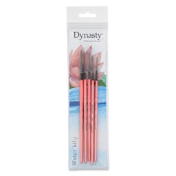 Dynasty Water Lily Watercolor Brushes - Set 9, Set of 4, brushes inside of the packaging