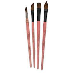 Dynasty Water Lily Watercolor Brushes - Set 10, Short Handle, Set of 4