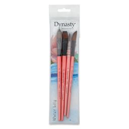 Dynasty Water Lily Watercolor Brushes - Set 10, Set of 4, brushes inside of the packaging