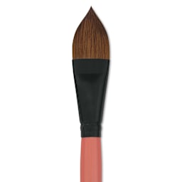 Dynasty Water Lily Watercolor Brush - Short Handle, Cat Tongue, Size 1", close-up