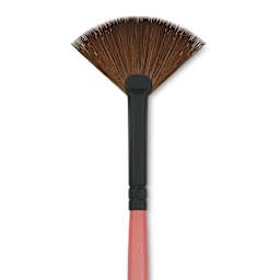 Dynasty Water Lily Watercolor Brush - Short Handle, Fan, Size 2, close-up