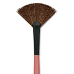 Dynasty Water Lily Watercolor Brush - Short Handle, Fan, Size 6, close-up