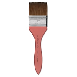 Dynasty Water Lily Watercolor Brush - Short Handle, Flat Wash, Size 2"