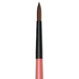 Dynasty Water Lily Watercolor Brush - Short Handle, Round, Size 8, close-up