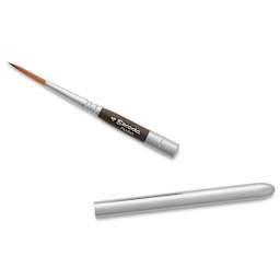 Escoda Prado Tame Synthetic Travel Brush - Rigger, Short Handle, Size 4, handle and brush top