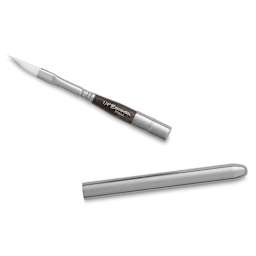 Escoda Perla Toray White Synthetic Travel Brush - Dagger, Short Handle, Size 1/4", handle and brush top