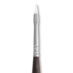 Escoda Perla Toray White Synthetic Travel Brush - Bright, Short Handle, Size 2, close-up