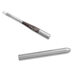 Escoda Perla Toray White Synthetic Travel Brush - Bright, Short Handle, Size 6, handle and brush top