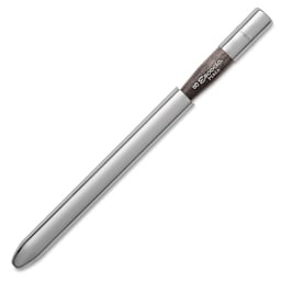 Escoda Perla Toray White Synthetic Travel Brush - Bright, Short Handle, Size 8, brush top inserted in handle