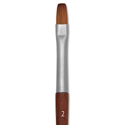 Raphaël Precision Mini Brush - Flat, Short Handle, Size 2, close-up