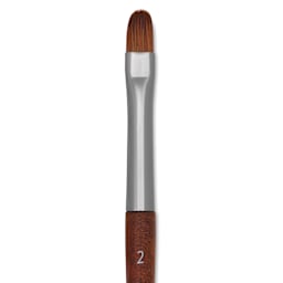 Raphaël Precision Mini Brush - Filbert, Short Handle, Size 2, close-up