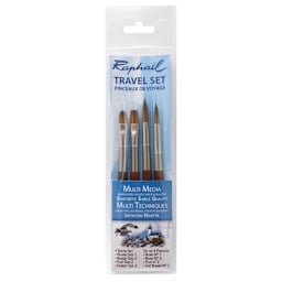 Raphaël Precision Mini Brushes - Set of 4, Short Handle, Travel Assorted