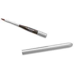 Escoda Prado Tame Synthetic Travel Brush - Bright, Short Handle, Size 2, handle and brush top