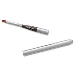 Escoda Prado Tame Synthetic Travel Brush - Bright, Short Handle, Size 6, handle and brush top