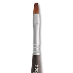 Escoda Prado Tame Synthetic Travel Brush - Bright, Short Handle, Size 6, close-up