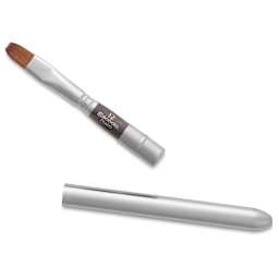 Escoda Prado Tame Synthetic Travel Brush - Bright, Short Handle, Size 12, handle and brush top