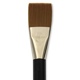 Yasutomo Fusion Synthetic Brush - Flat, Short Handle, Size 1", close-up